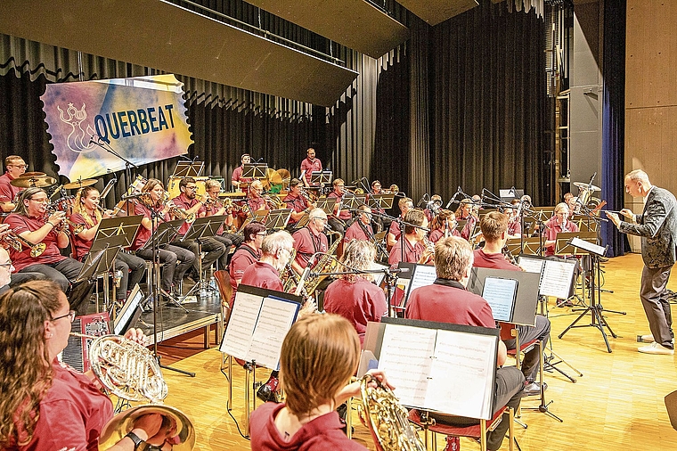 Für das KMF 2028 arbeiten die Mitglieder der Harmonie Wettingen-Kloster (Bild) mit den Kolleginnen und Kollegen von der Musikgesellschaft Fislisbach und der Brassband Badenia Untersiggenthal zusammen.Bild: Archiv